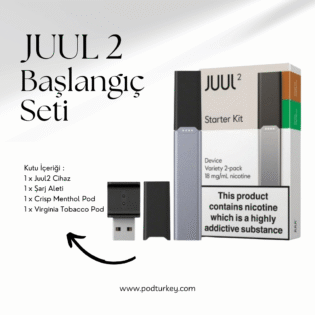 Juul 2 Başlangıç Seti 2 Podlu UK Starter Kit